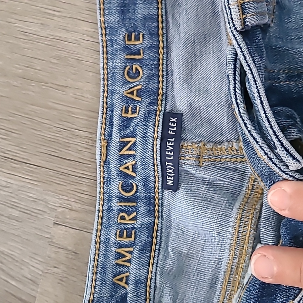 American Eagle Mens Distressed Shorts Denim PATCH size 30 - Picture 3 of 7